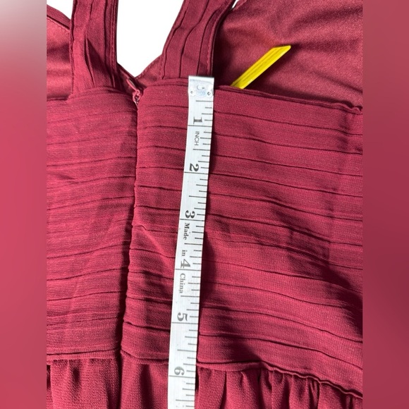 AOFUR WINE RED CHIFFON COCKTAIL maxi EVENING PARTY SWING Bridesmaid DRESS Large - Picture 8 of 16